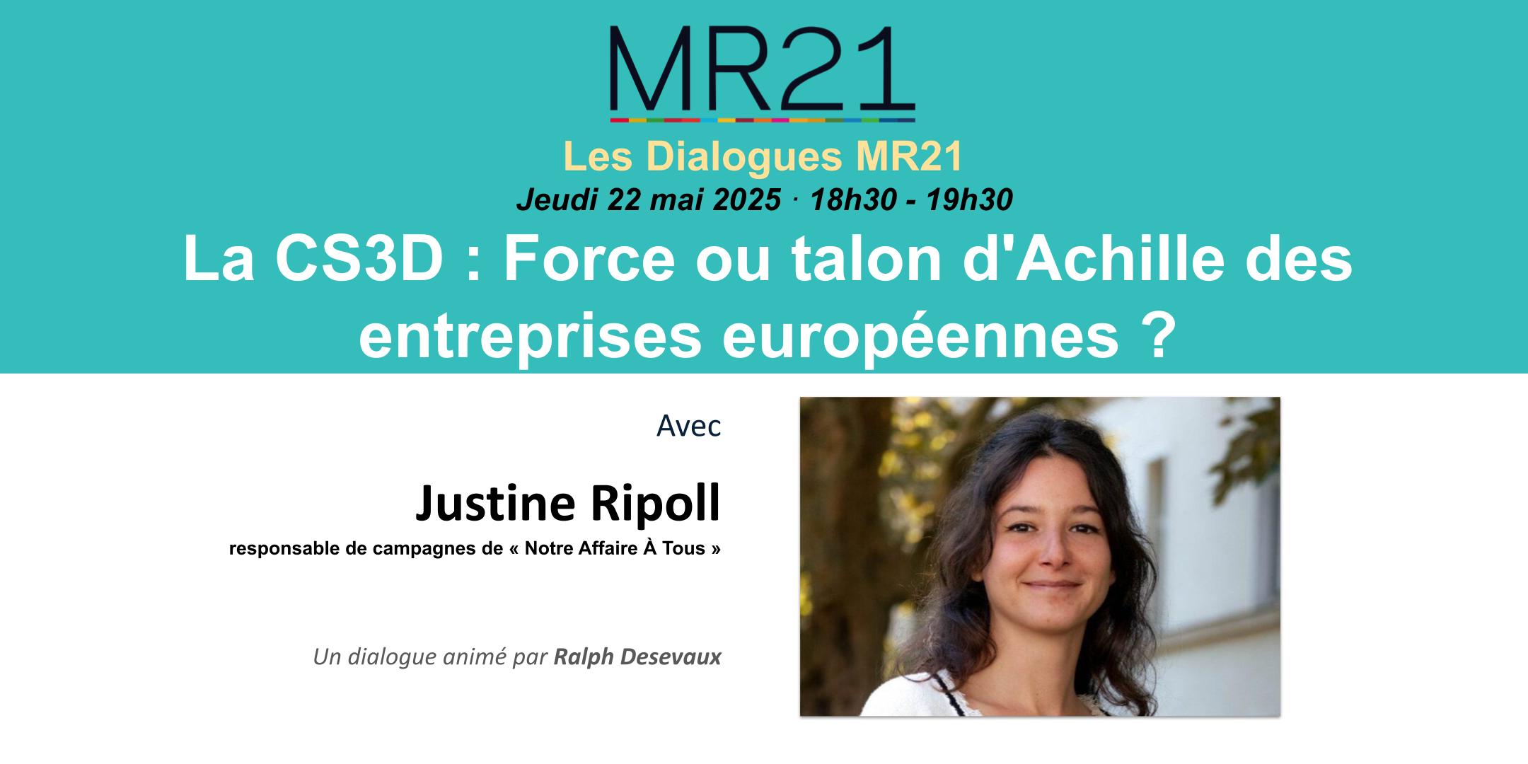 Dialogue MR12 – La CS3D : Force ou talon d’Achille des entreprises européennes ?